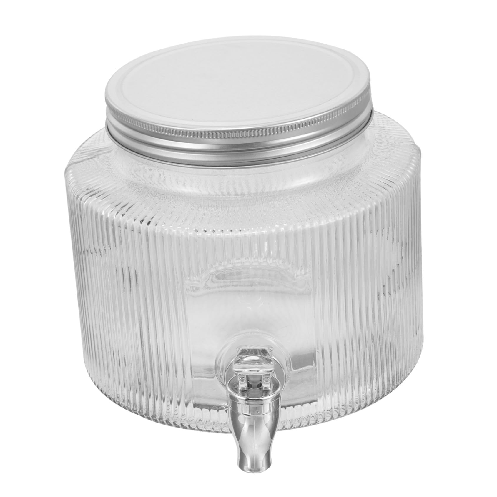 Dispensador de Bebidas y Fácil de Vidrio de 2.8l con Grifo Blanco Diseño Único y Fácil para Servir en Casa o Eventos
