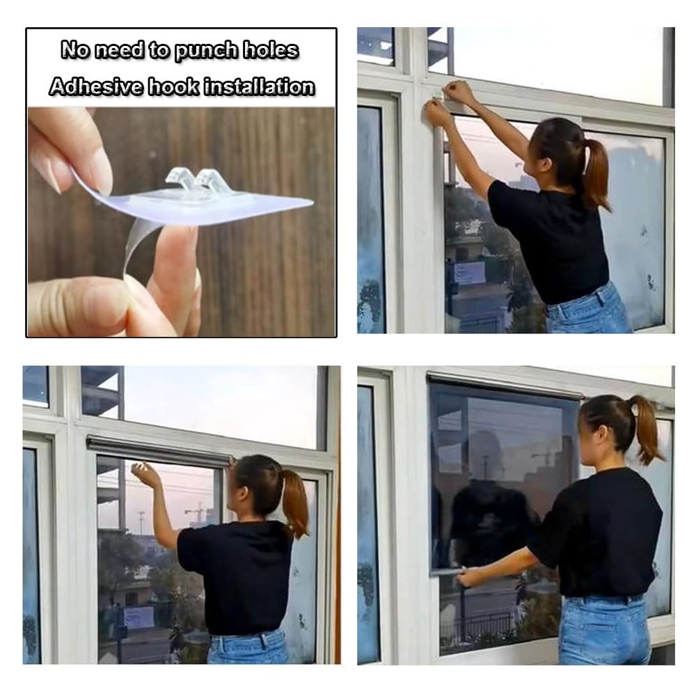 generisch Einwegspiegel-Rollo Thermorollo Verdunkelungs Rollo transparent Verdunklungsrollo Fenster Rollos Tagessichtschutz W 32/40/60/80/100/120/160cm(W 80x H 200cm)