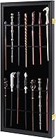 Vista 8 de Vitrina para 7 Varitas Universal Soporte de Varita Mágica de Mago Montaje de Pared con Cerradura de Madera Magiquest Varita Soporte Vertical