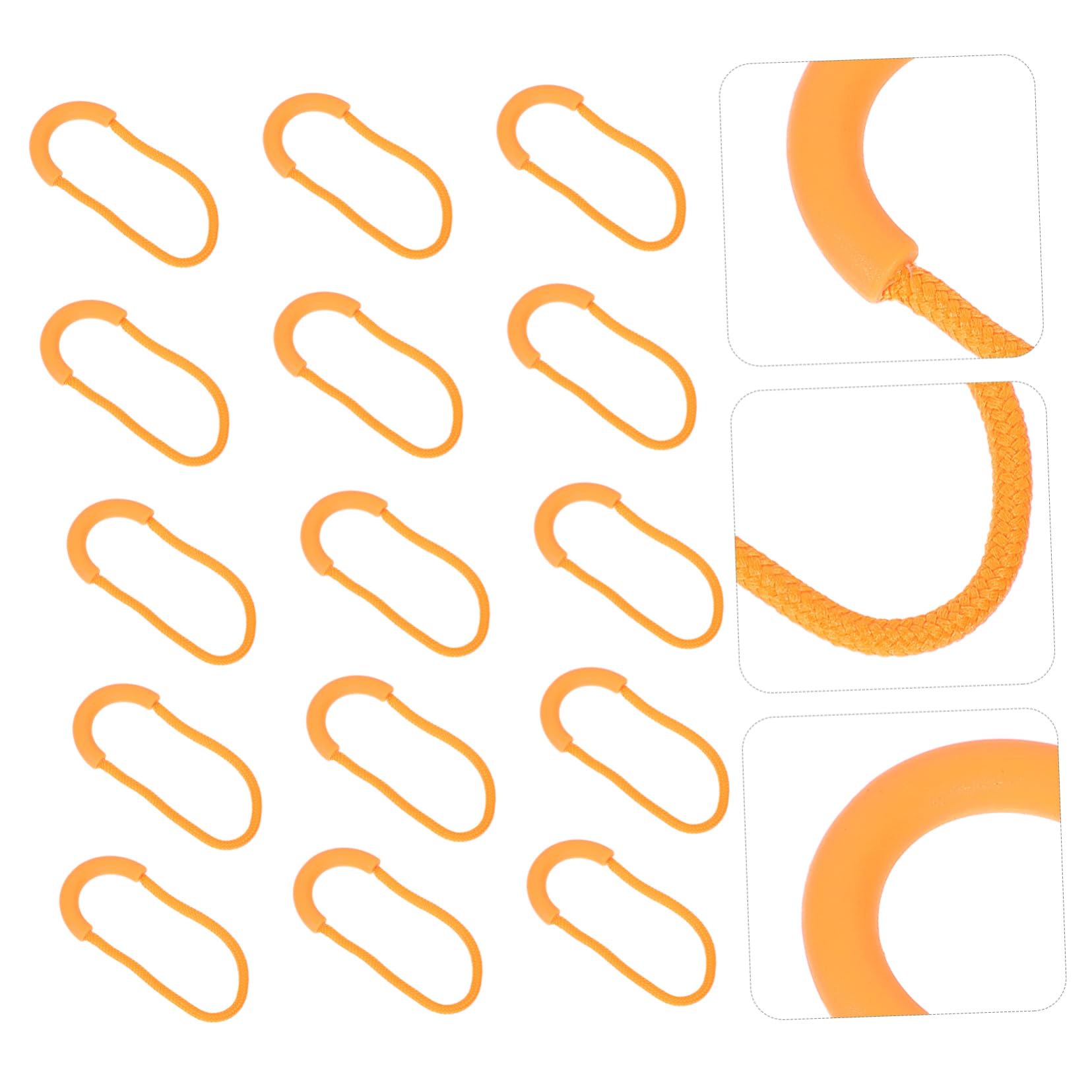 Veemoon 4sets u Shape Zipper Pull Cord Extension for Luggage Replacement Zipper Pulls Orange (Pack of 2) 30pcs*4