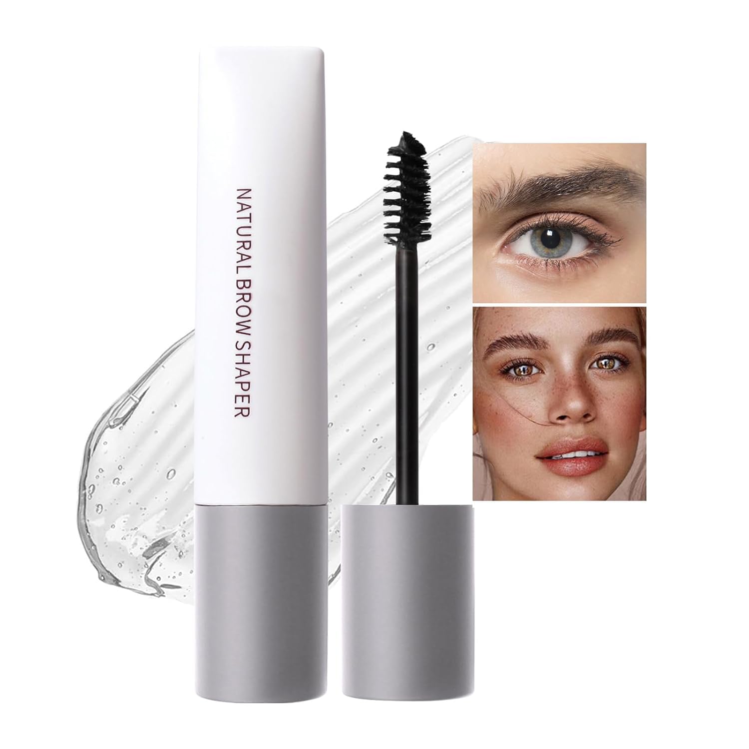 Azonee Clear Eyebrow Gel Waterproof Brow Setting Gel with Brush, Brow Glue Instant Brow Styler Cosmetics Brow Lift, Sweat-Proof Eyebrow Repair Liquid Brows Styling Fast Sculpt Shapes Eyebrows (5196)