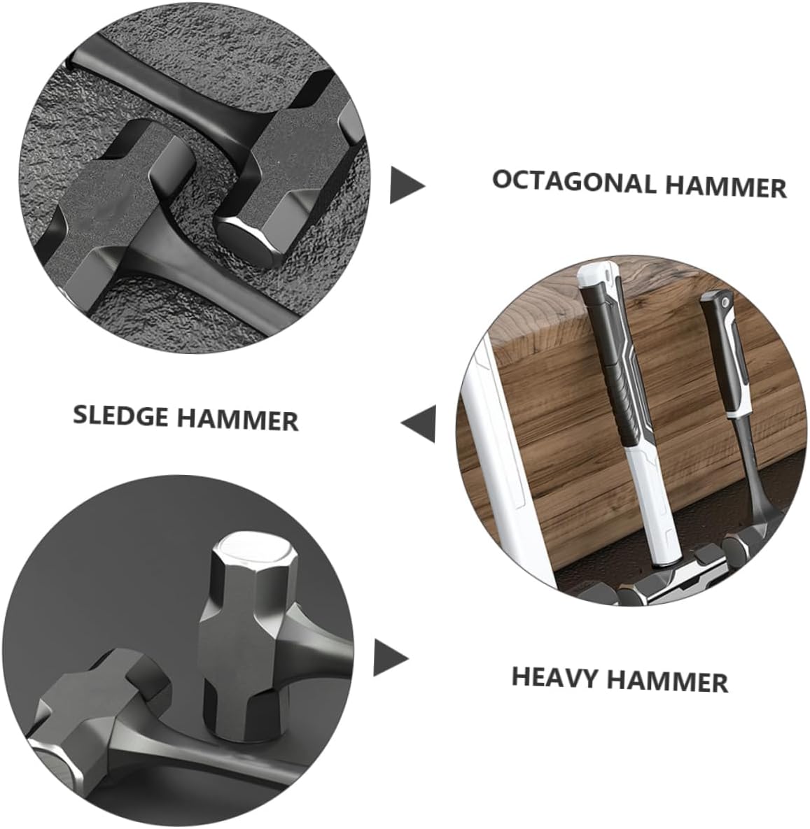 Octagonal Hammer for Wall Smashing One-Piece Carbon Steel Sledge Hammer for Construction and Home Use
