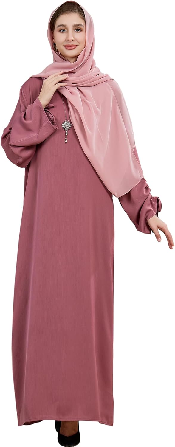 Lenmipot Muslim Women Abayas Islamic Abaya Dress for Women Back Zipper Jilbab 1pc Eid Kaftan Fashion Dress Daily Outfit - Image 6