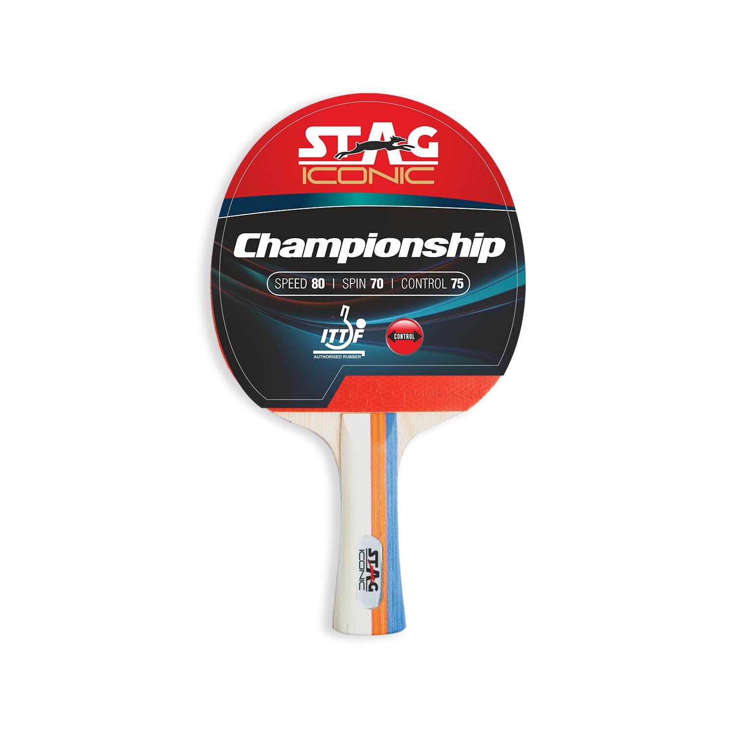 Stag Iconic Table Tennis (T.T) Racket - Black/Red Grip Designed Comfortable Wooden Table Tennis Bat - Championship-image-22