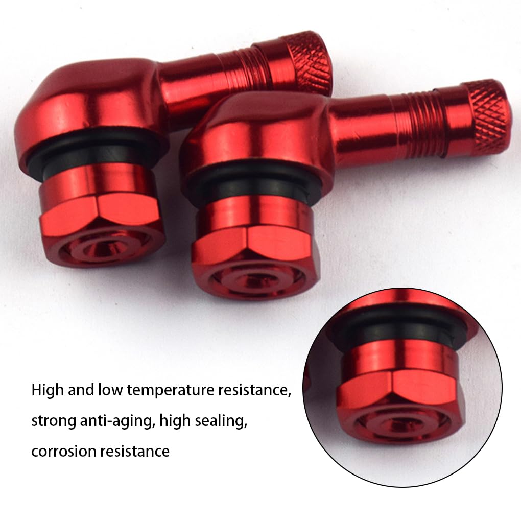 10 set 2 pezzi valvola in lega di alluminio cerchio moto portatile antiruggine adattatore pneumatico universale tubeless valvole steli grigio