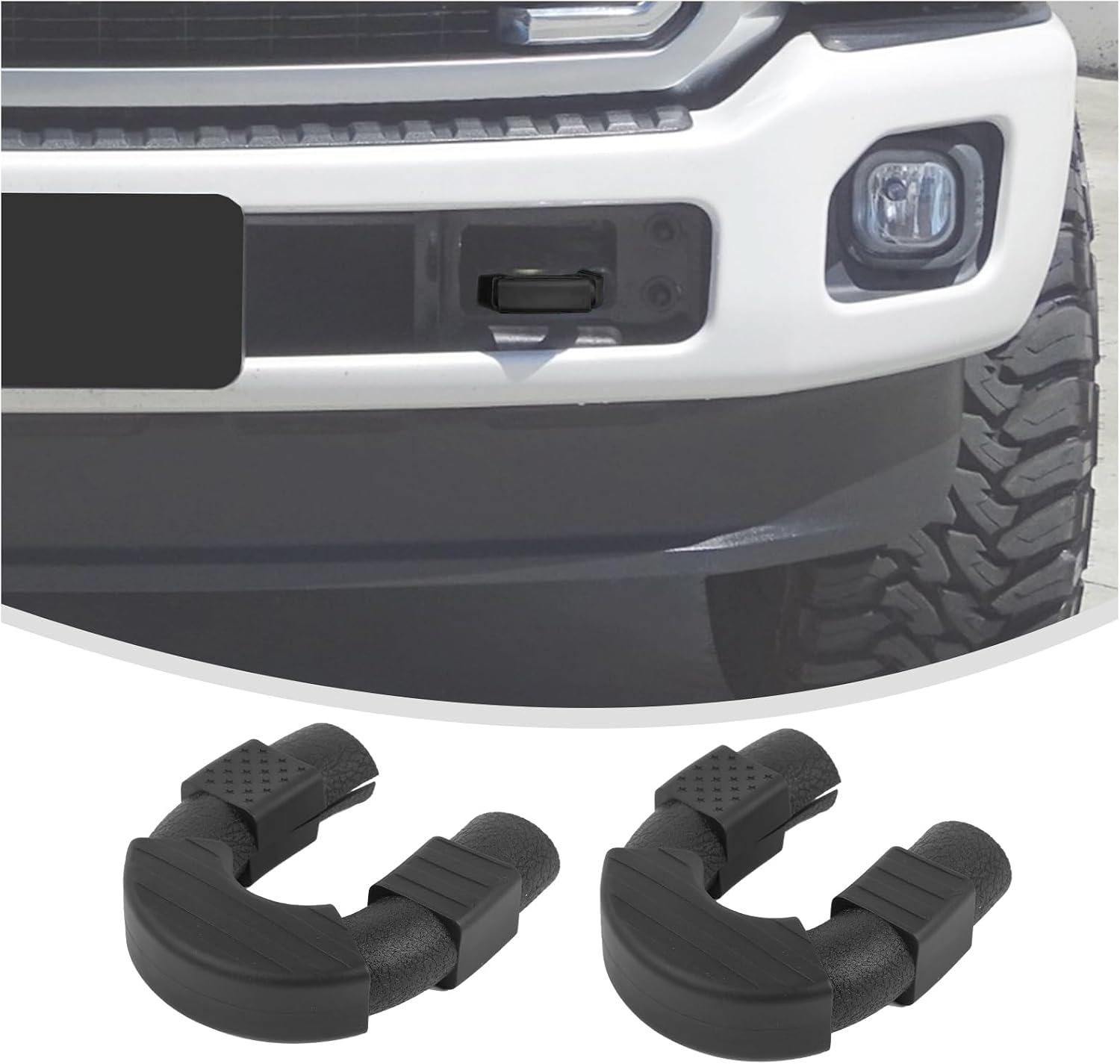 Linskip Tow Hook Cover for 2008-2016 Ford F250 F350 F450 F550, Flag Pattern Rubber Bumper Hook Sleeve Protector for F250 F350 F450 F550 Super Duty Exterior Accessories Red