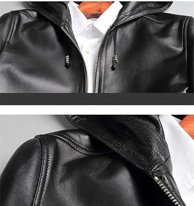 黒いレザーフードジャケット Amazon | [Lincy] フード付きパーカー メンズ レザーコート