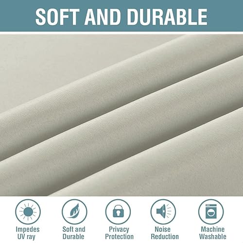 Miniatura 4 de H.VERSAILTEX Cortina blackout con aislamiento térmico y ojales sólidos en la parte superior, ahorro de energía, para sala de estar, 1 panel, 52