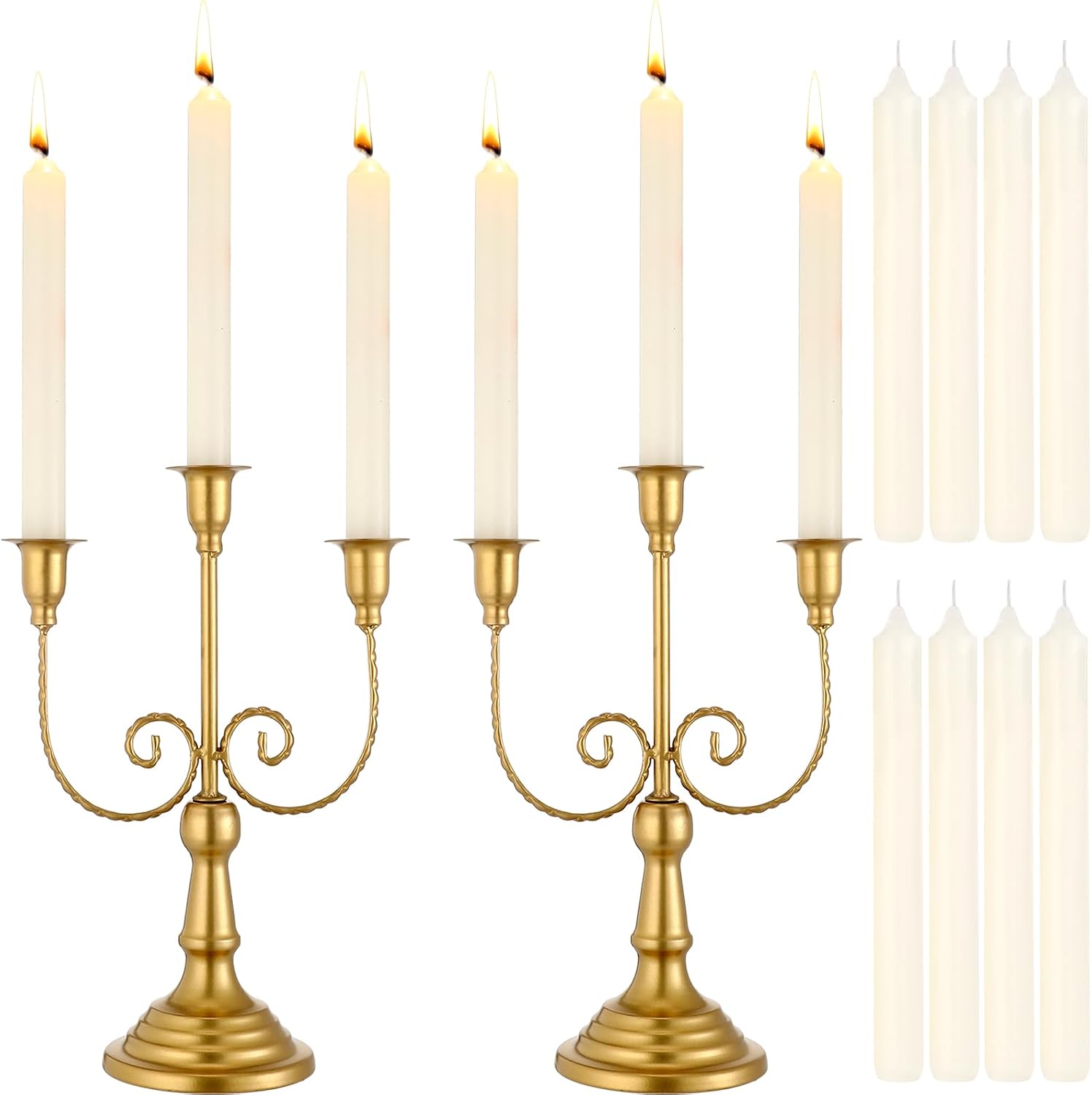 Amazon.com: Blosssound 2 Set Candelabra Candle Holders with 8 Candles