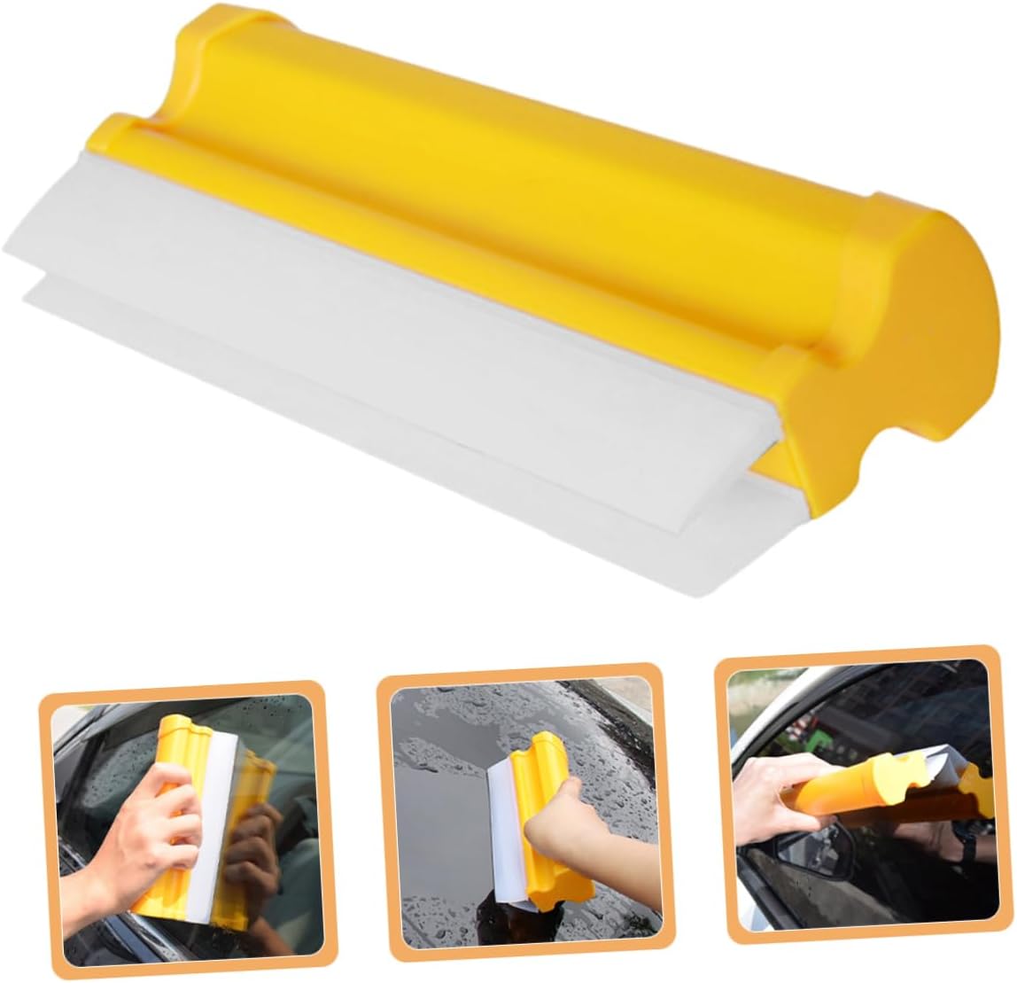 Mobestech Car Window Squeegee Double Row Water Wiper for Efficient Windshield Mirror Cleaning Ergonomic Handle Versatile Use for Cars Bathrooms Stylish Design