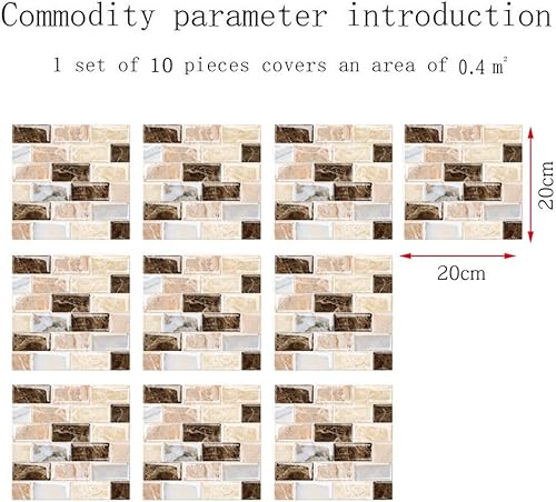 Miniatura 7 de Peel and Stick Tile Stickers Mosaic Wall Tile StickersDecorative Tile Stickers Peel and Stick Backsplash Fire Retardant Tile Sheet  for Kitchen and