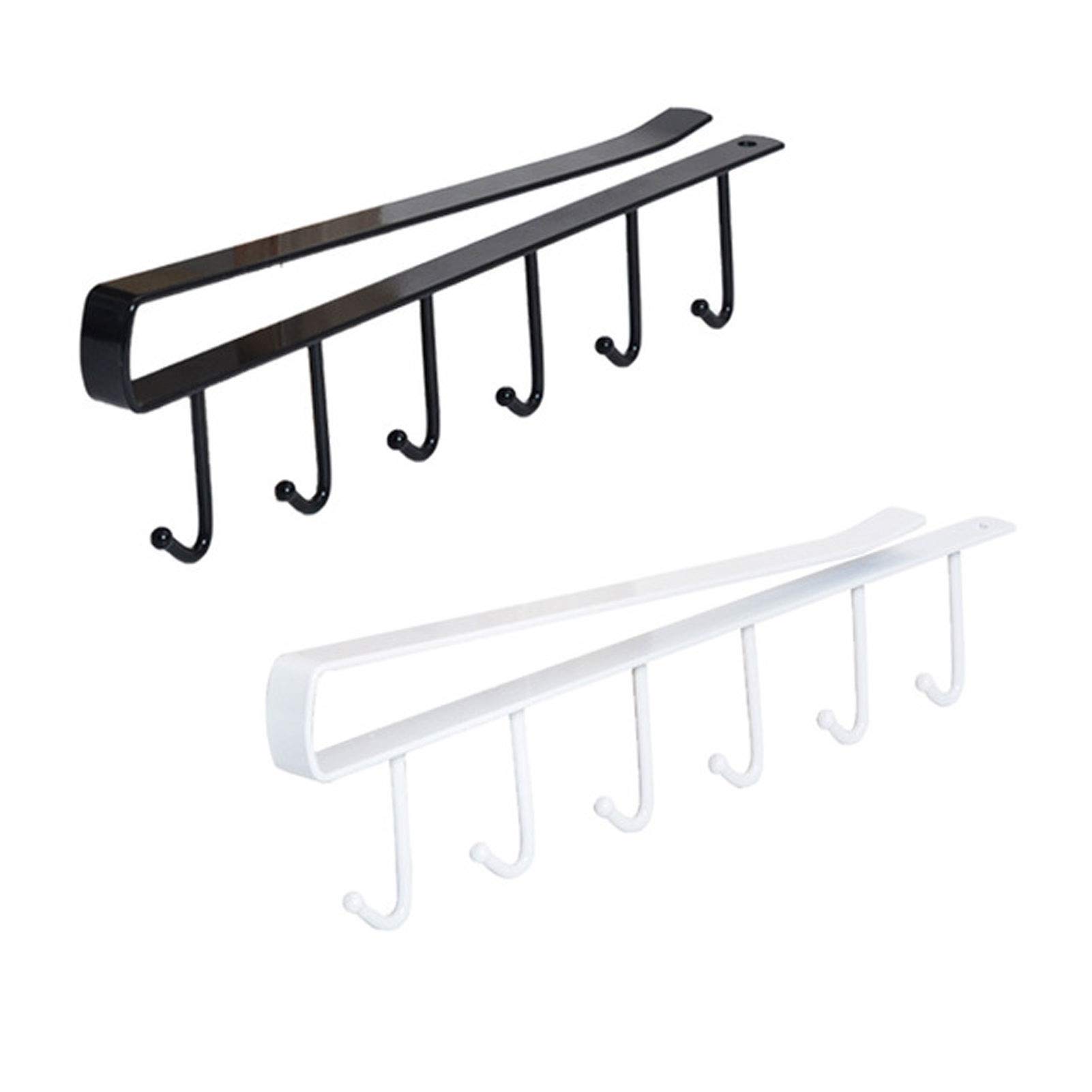 Portabicchieri Sotto Armadietto - Set 2 Organizer Metallo Con 16 Ganci, Risparmio Spazio Cucina