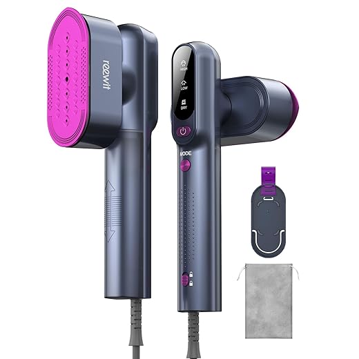 Travel Steamer for Clothes,100-240V Travel Steamer & Iron 2 in 1 with Fast Heat-Up,1200W Portable Handheld Garment Steamer,Travel Size,Large Heat Panel,Fabric Quick Wrinkle Remover for Global & Europe