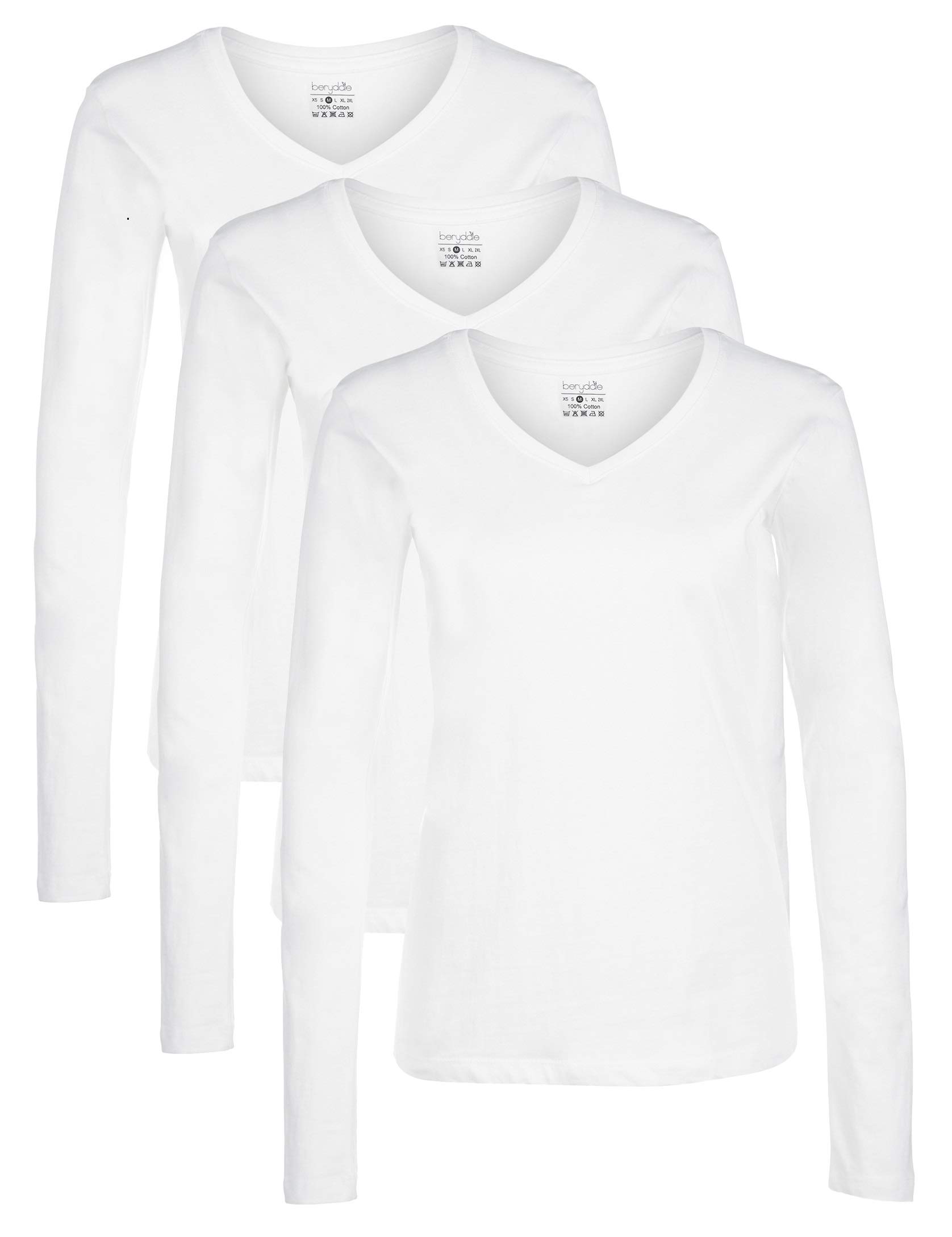 berydale Maglietta a Maniche Lunghe (Pacco da 3) Donna