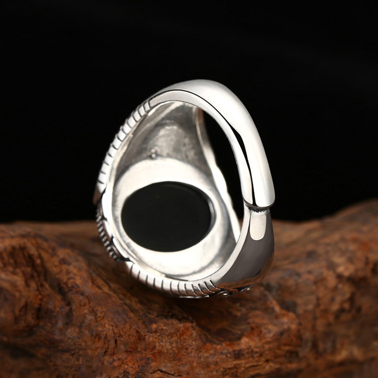 Bague en Argent 925 Homme Réglable Anneau Argent