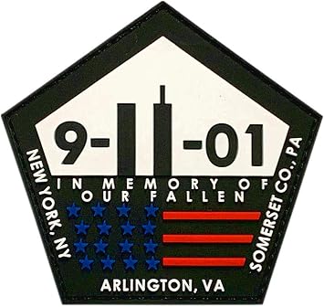 Nine 11 in Memory Fallen Tactical Patch PVC Rubber-Hook Fastener -N8