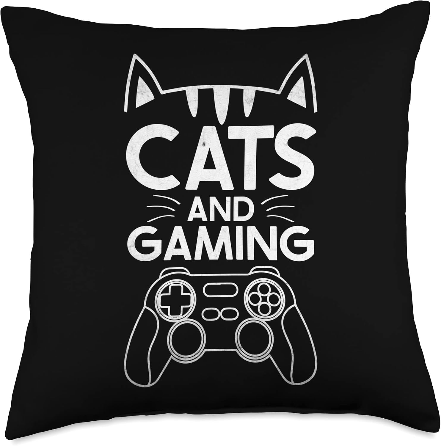 Cats And Gaming Funny Cat Lover Gaming Gift Gamer Throw Pillow