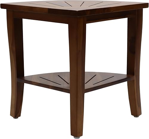 Miniatura 5 de Banco de ducha de esquina de teca auténtica