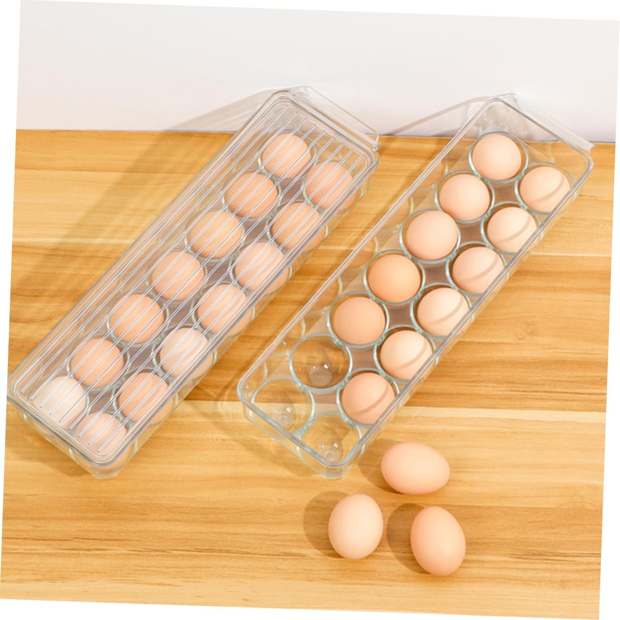 2pcs Storage Containers for Fridge Organization Stackable Slot Holders for Daily Use and Camping Safe Space-saving Design