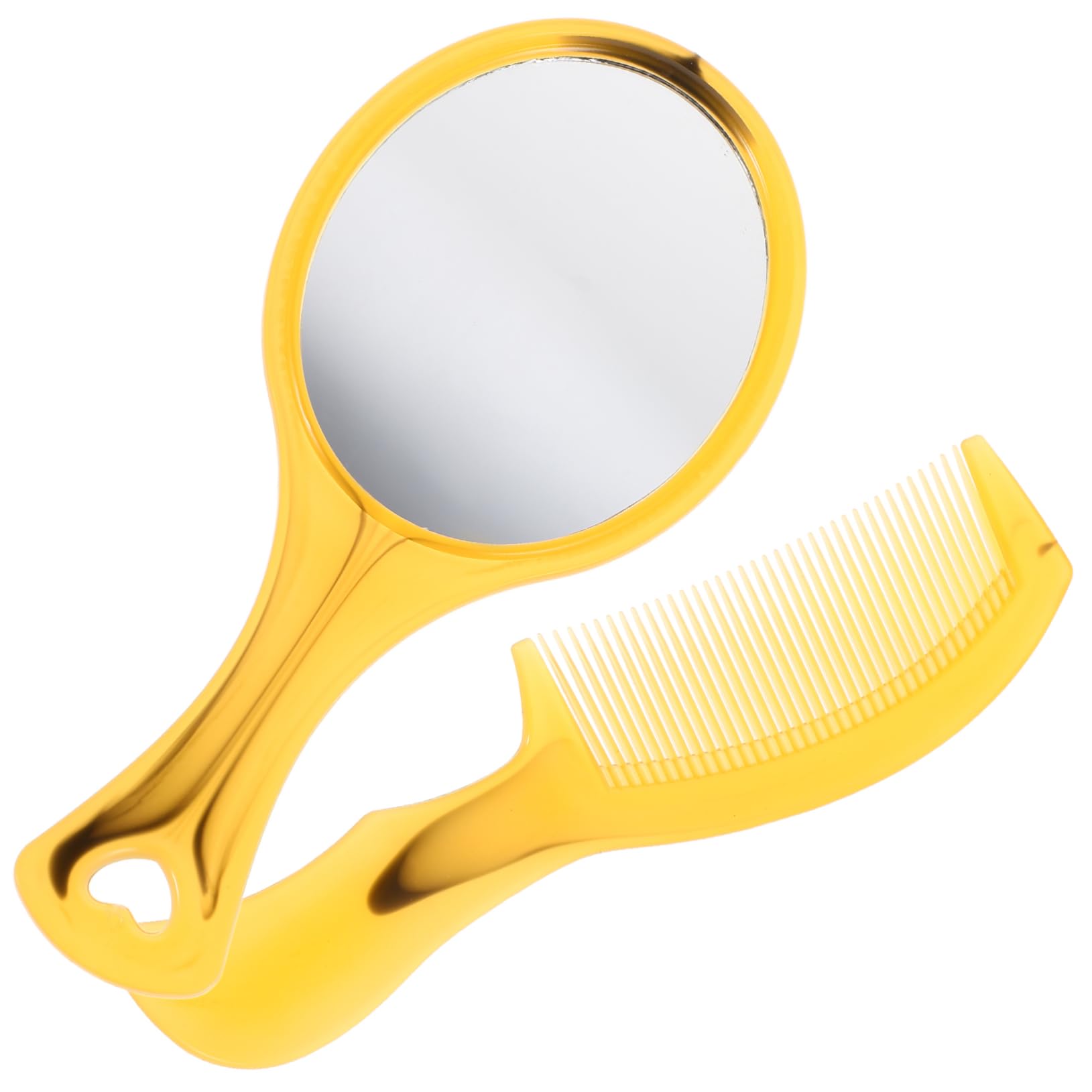 CALLARON 2Pcs Portable Cute Handheld Mirror and Comb Set for Makeup and Grooming Small Lightweight Design for Men and Women Fashionable Beauty Accessory