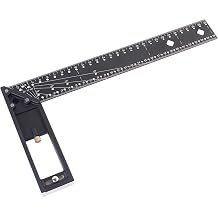 Woodworking Square Ruler, Precision 45/90 Degree Right Angle Ruler, Combination Square with Retractable Ledge and Scribe Mark Pin, Machinist Square Layout Tool for Framing, Marking, DIY