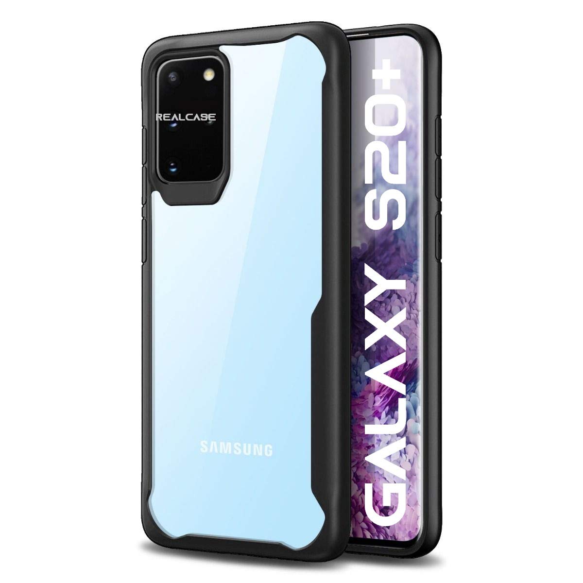 REALCASE Samsung S20 Plus Back Cover Case | Clear Transparent Gel TPU Shock Proof Bumper Back Cover Case for Samsung Galaxy S20 Plus (E-Black) (B085N89RRG) Amazon Price History, Amazon Price Tracker