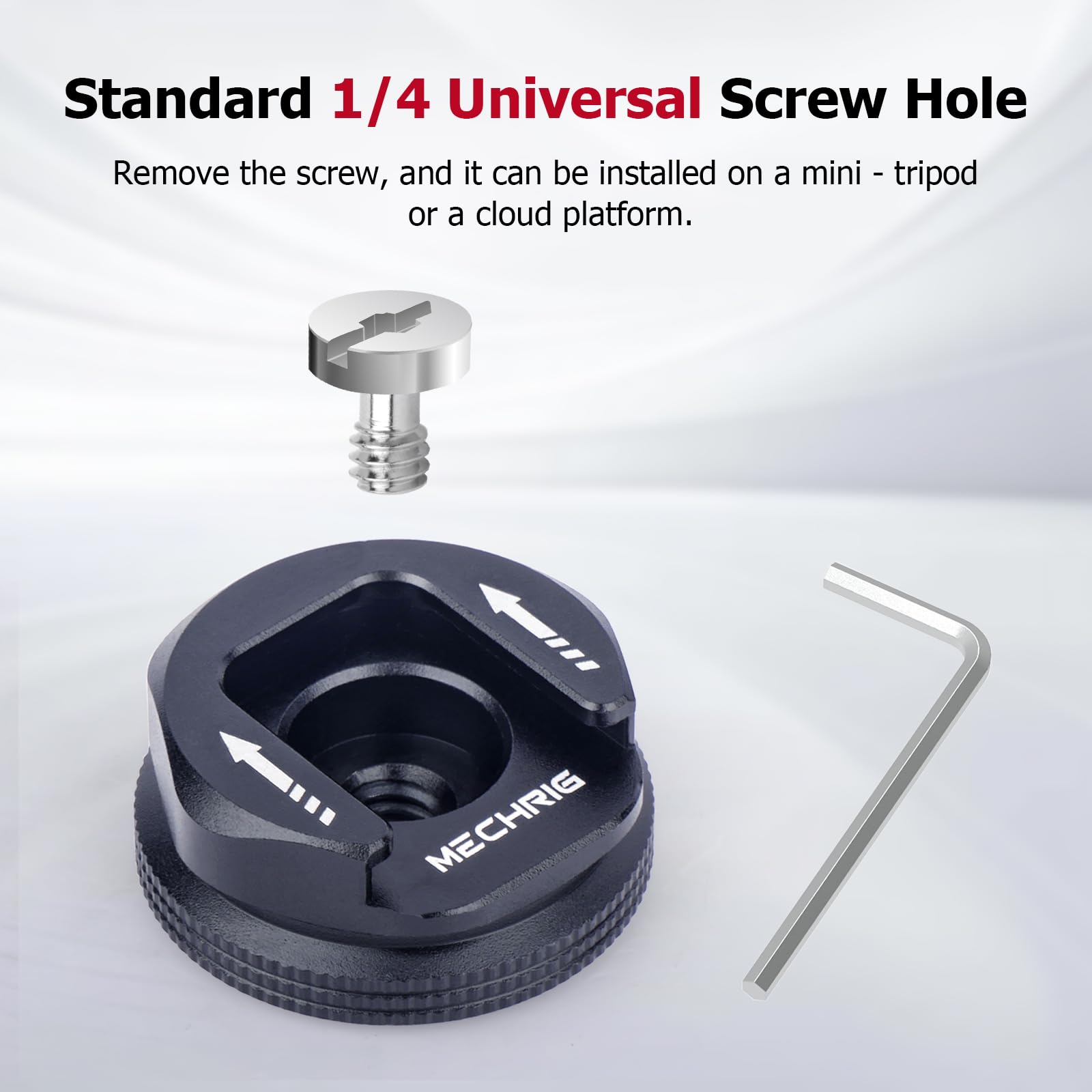 Adaptador de montaje de zapata fría con rosca de 1/10.2 cm-20, accesorio universal de cámara de aluminio para micrófono, luz LED, monitor, 30 x 13.5 mm, 19.5 g, diseño antideslizante (62029)