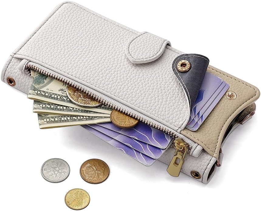 Cover Compatible with Xiaomi Mi 10 Ultra Lanyard Zipper Wallet【Card Slot】【Flip Stand】【Magnetic Clasp】【Phone Case】 White