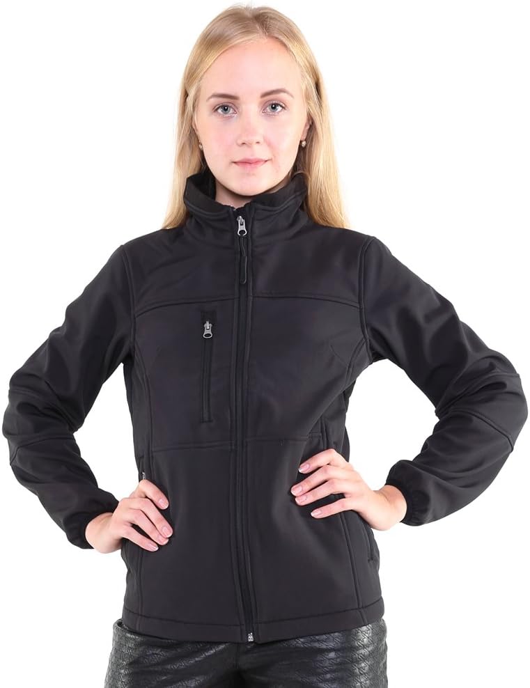 Northfield Sportswear Women's Outdoor Front-zip Waterproof Rain Jacket (L,Black)