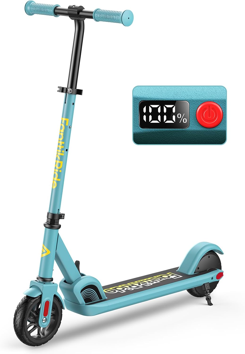 FanttikRide C9 Kids Electric Scooter Ages 8-12, Foldable for Kids 3.9-5.2 ft, 132 lbs, 5 Miles Range, Up to 40 mins Ride Time, 2 Safe Max Speed 6/10 MPH, 3 Adjustable Heights