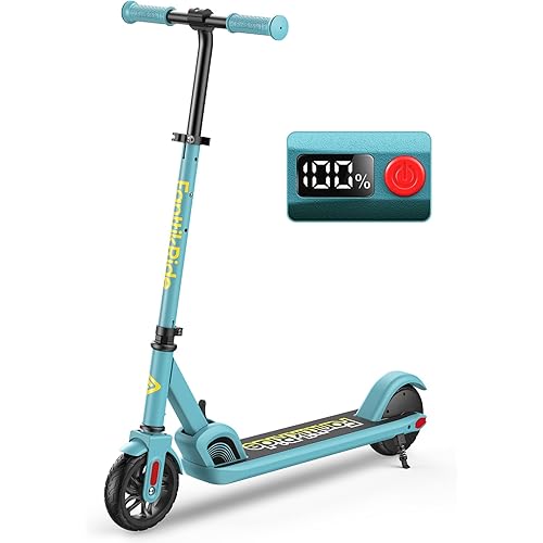 FanttikRide C9 Kids Electric Scooter Ages 8-12, Foldable for Kids 3.9-5.2 ft, 132 lbs, 5 Miles Range, Up to 40 mins Ride Time, 2 Safe Max Speed 6/10 MPH, 3 Adjustable Heights