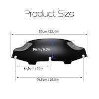 Vista 7 de Parabrisas de 6 pulgadas para Harley Davidson Touring Electra Glide Street Glide Tri Glide 1996-2013 Wave parabrisas (negro)