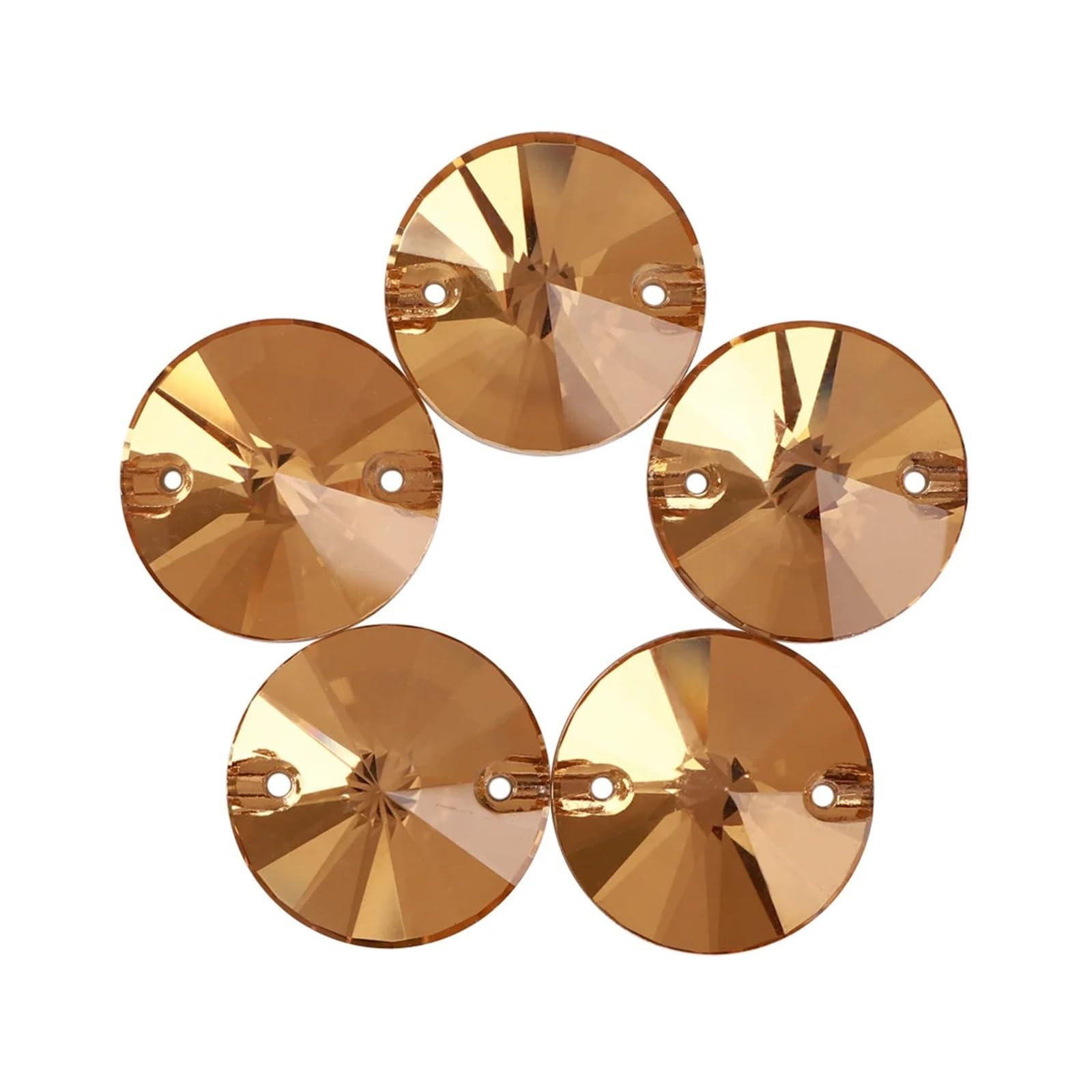 Rivoli Lt wędzony topaz K9, szkło, przyszywane, kryształy, płaskie plecy, do szycia, do sukni ślubnej, 14 mm, 28 szt