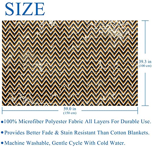 Couverture douce grunge chevron zigzag plaid lit canapé 150x100 cm