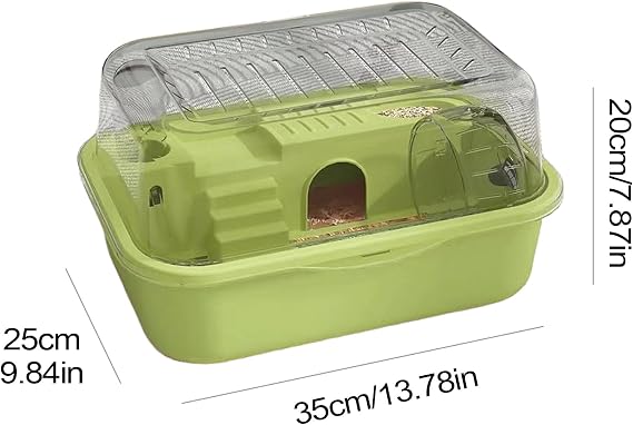 Hamster Cage - 2 Tier Cage For Hamsters with Silent Exercise Running Wheel and Transparent Top - Small Animal Habitat for Chinchilla Gerbil Squirrel Dining Resting Playing