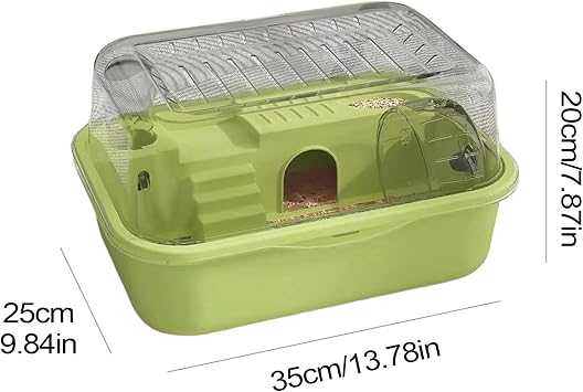 Hamster Cage - 2 Tier Cage For Hamsters with Silent Exercise Running Wheel and Transparent Top - Small Animal Habitat for Chinchilla Gerbil Squirrel Dining Resting Playing