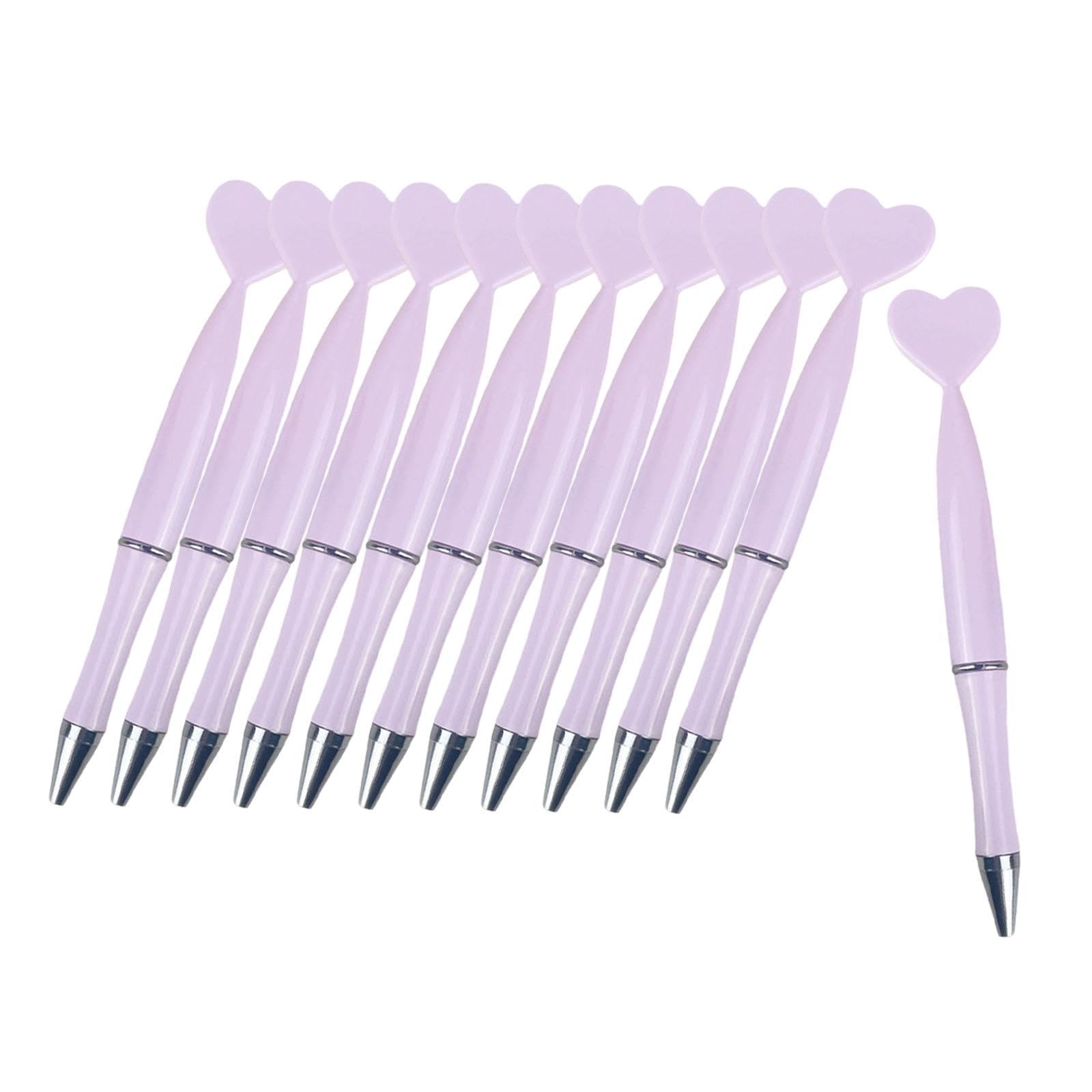 Colcolo 12Pcs Valentine's Day Heart Shaped Pens Ballpoint Pens Sturdy Black Ink for Party Supplies Scrapbooking Diaries Notes Office, light pink