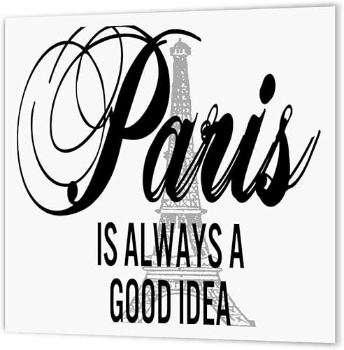 3dRose ht_211116_3 Paris es siempre una buena idea sobre una torre Eiffel gris con transferencia de calor para planchar, 10 x 10 pulgadas