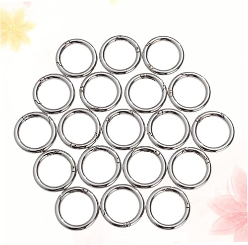 Miniatura 4 de 20 piezas Llavero Accesorios Mosquetón Acero Inoxidable Anillos de Salto de Acero Inoxidable Clip Mosquetón Redondo Metal O Anillo Anillo Dividido