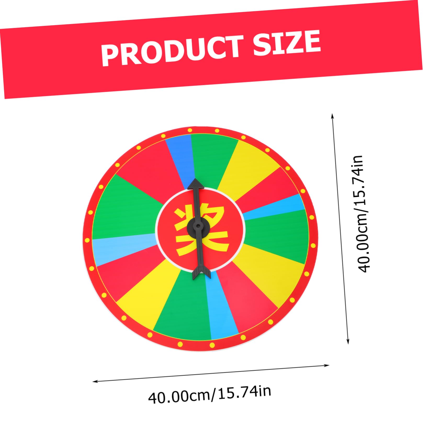 BRIGHTFUFU Round Wall Mounted Prize Wheel Turn Plate for Draw Games Lightweight and Hanging Game for Parties Carnivals and Events