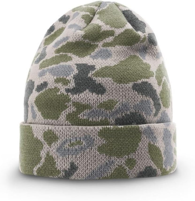 Richardson 126 Duck Camo Double-Layer Winter Beanie|Acrylic High-Stretch Polyester Blend Knit Cap | Bulk Packs Available