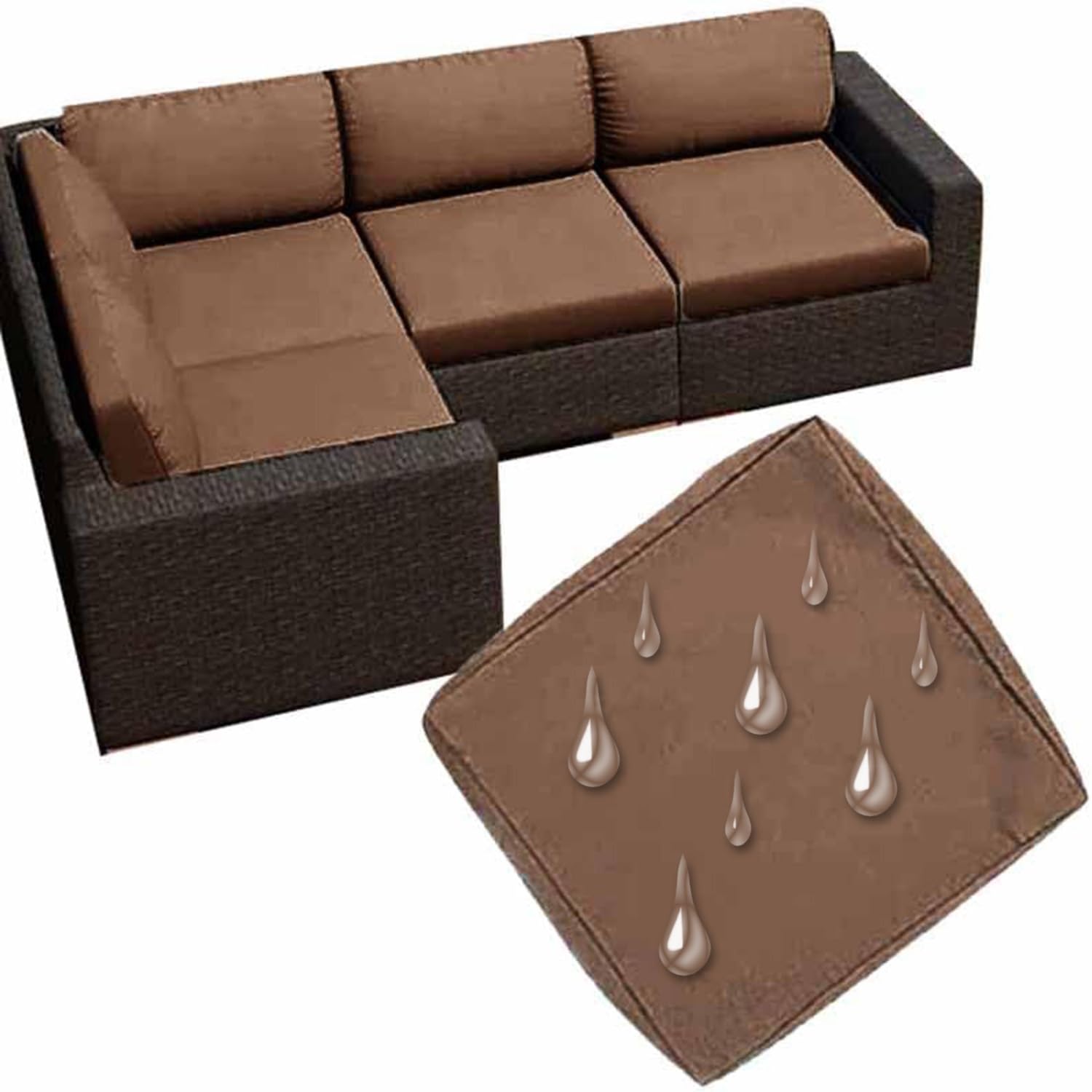 Uwobtn Color 5 Replacement Outdoor Cushion Covers Waterproof, 50X50 60X60 Garden Sofa Seat Cushion Slipcover With Zipper, Removable Patio Cushion Covers For Indoor Outdoor Rattan Furnitur(,50X45x10cm)