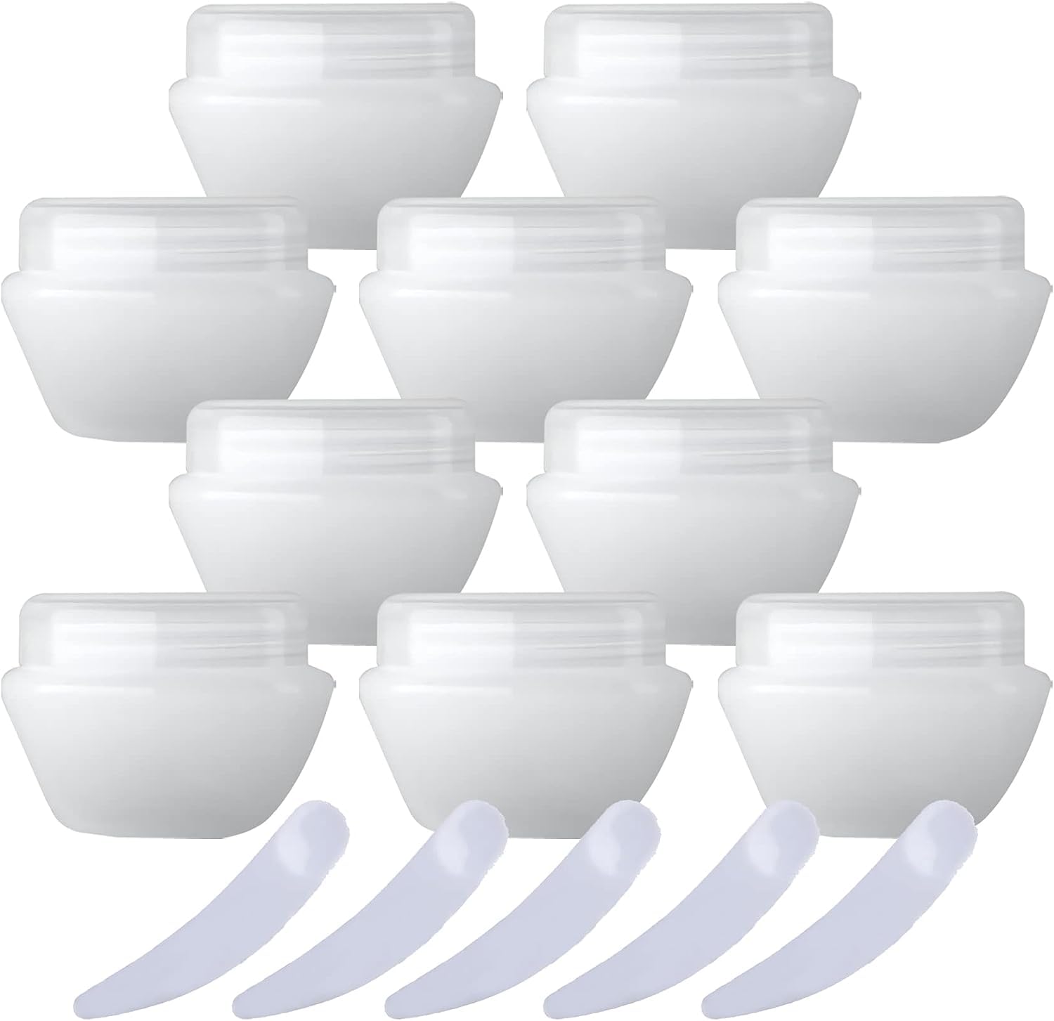 KRXSOBNV Cosmetic Jars, Pack of 20,Plastic Cream Jars Cosmetic Pots, Mushroom Shape Containers Storage Pot for Travel(Transparent,5ml)