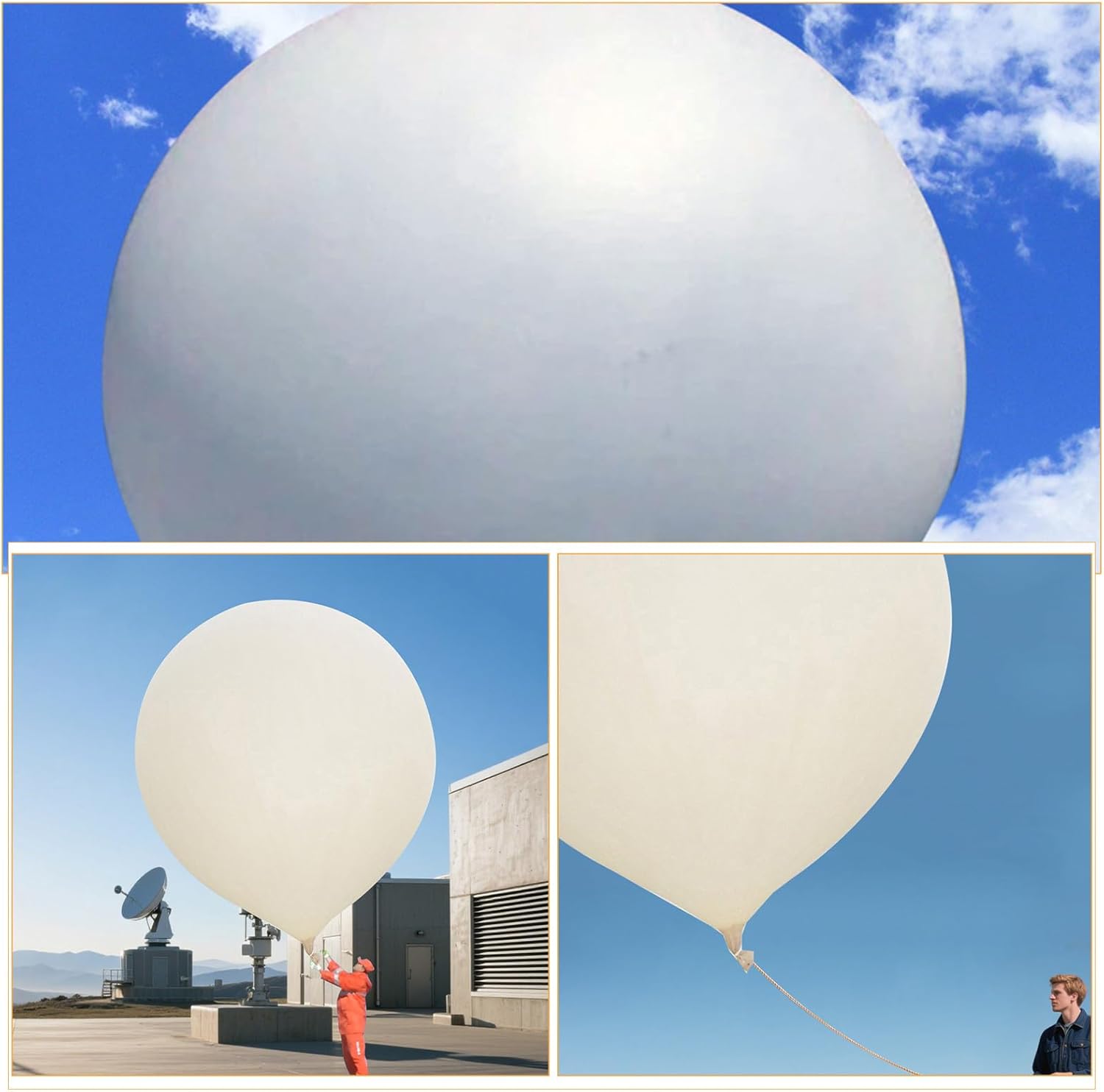 Professional Weather Balloon 334inch/1000g For Meteorological Investigation Creative Entertainment Toys Huge Inflatable Birthday Decor For Drawing Doodling (White)