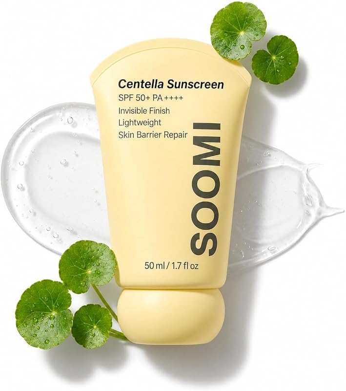 Protetor solar facial SOOMI Centella 50 mL SPF 50 com Centella Asiatica e Niacinamida