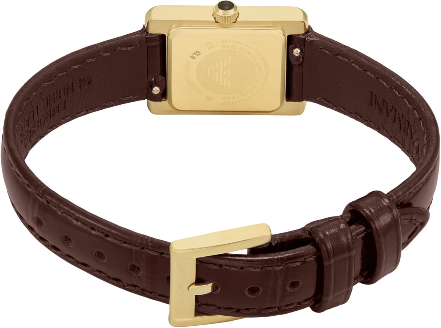 Emporio Armani Women's Two-Hand Brown Leather Watch (Model: AR11705) - Image 4