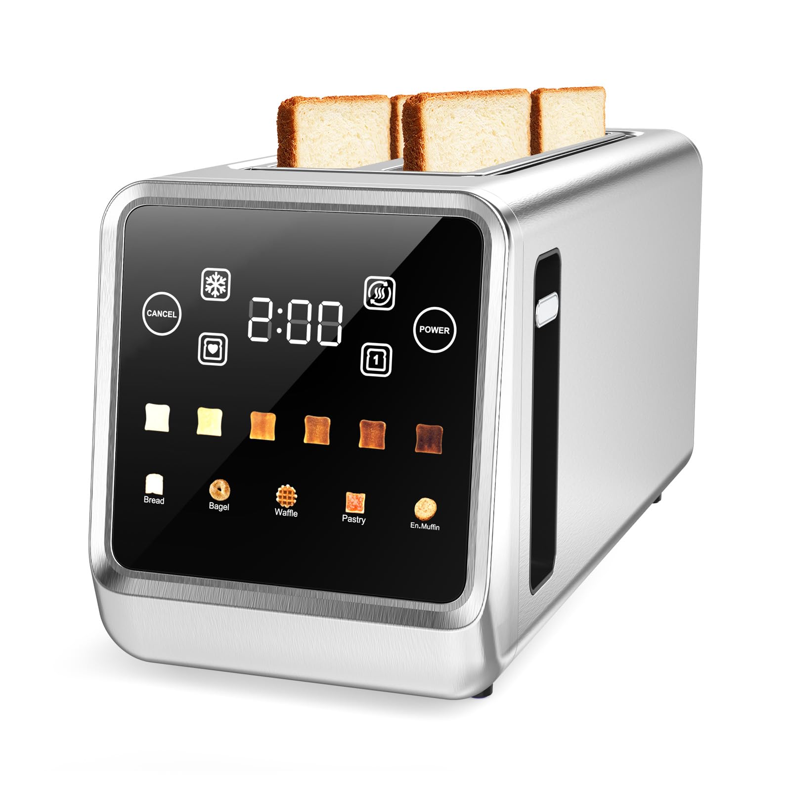 4 Slice Toaster with Long Extra-Wide Slot for Bagels & Artisan Bread | Single-Slice, Defrost, and Reheat Modes