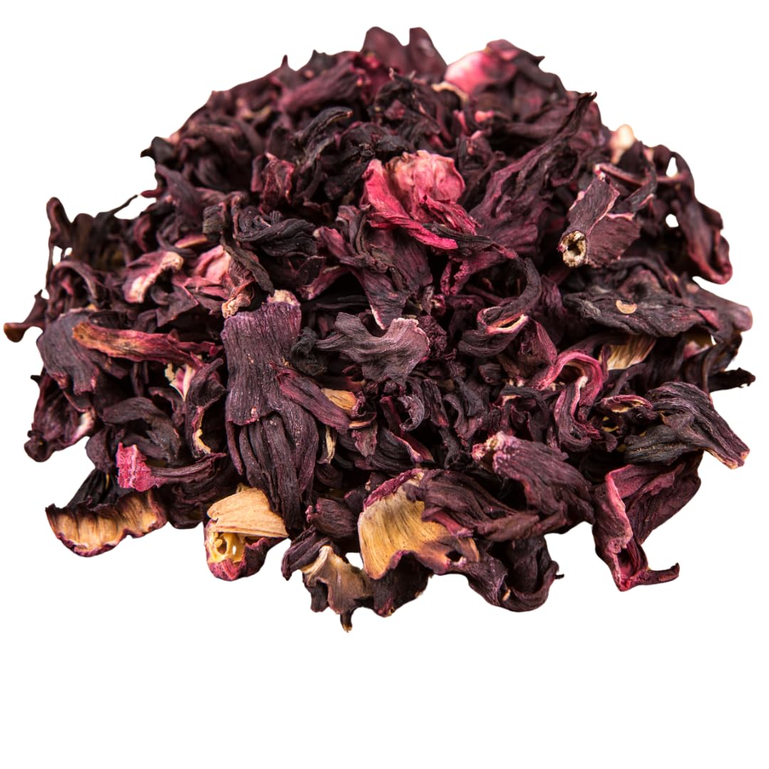  Dried Hibiscus Flowers _ 1lb Whole Petals, Flor de Jamaica- by  in Resealable Bag.Pure Whole 100% NATURAL Petals Hibiscus flower , Flor de Jamaica, Sabdariffa. 16 oz loose tealeaf for Bissap, sobolo , zobo ,Sorrel,Herbal Tea, Agua Fresca, Cocktails, Iced Tea & Hot Tea | Caffeine-Free & Rich in Antioxidants, No additives , Gluten free, Non GMO,Non Irradiated, Keto Friendly . thumbnail
