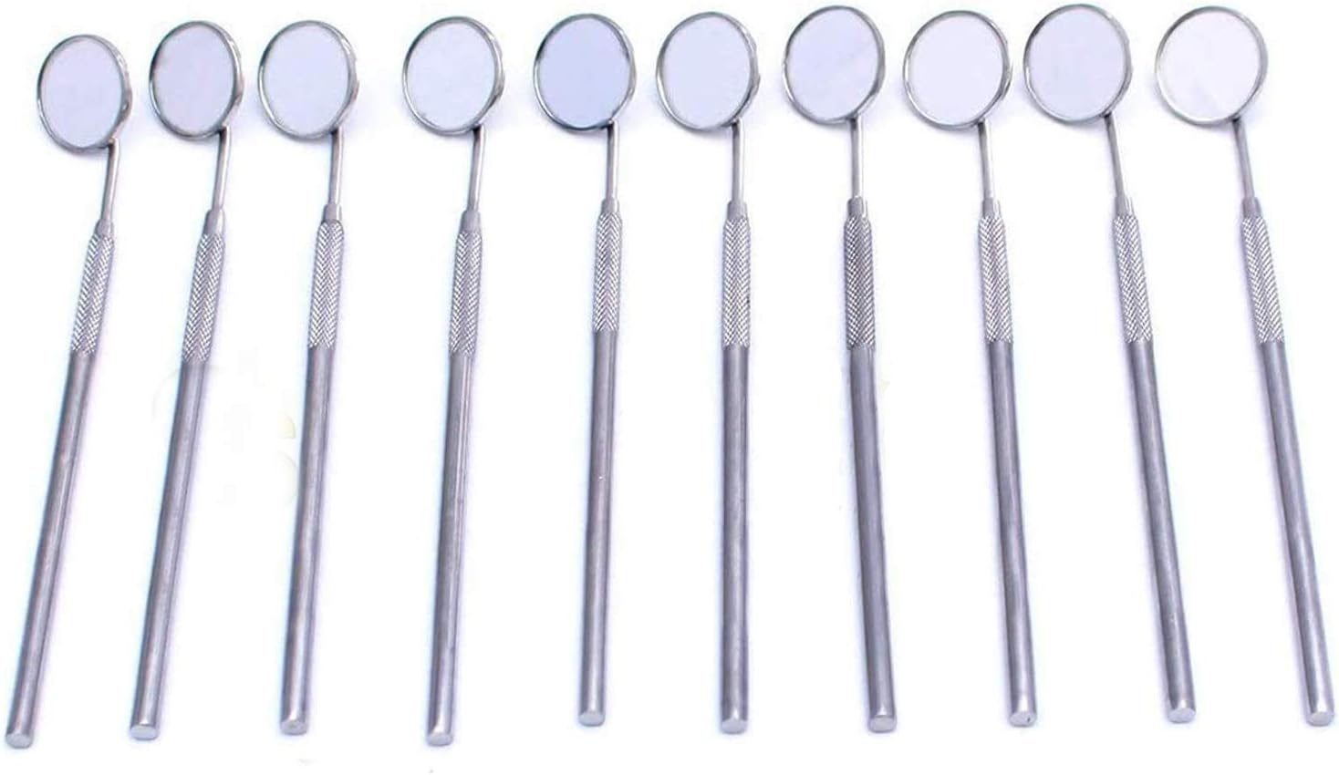 PC 10 Pieces Dental Mirror # 4 with Stainless Steel Handle