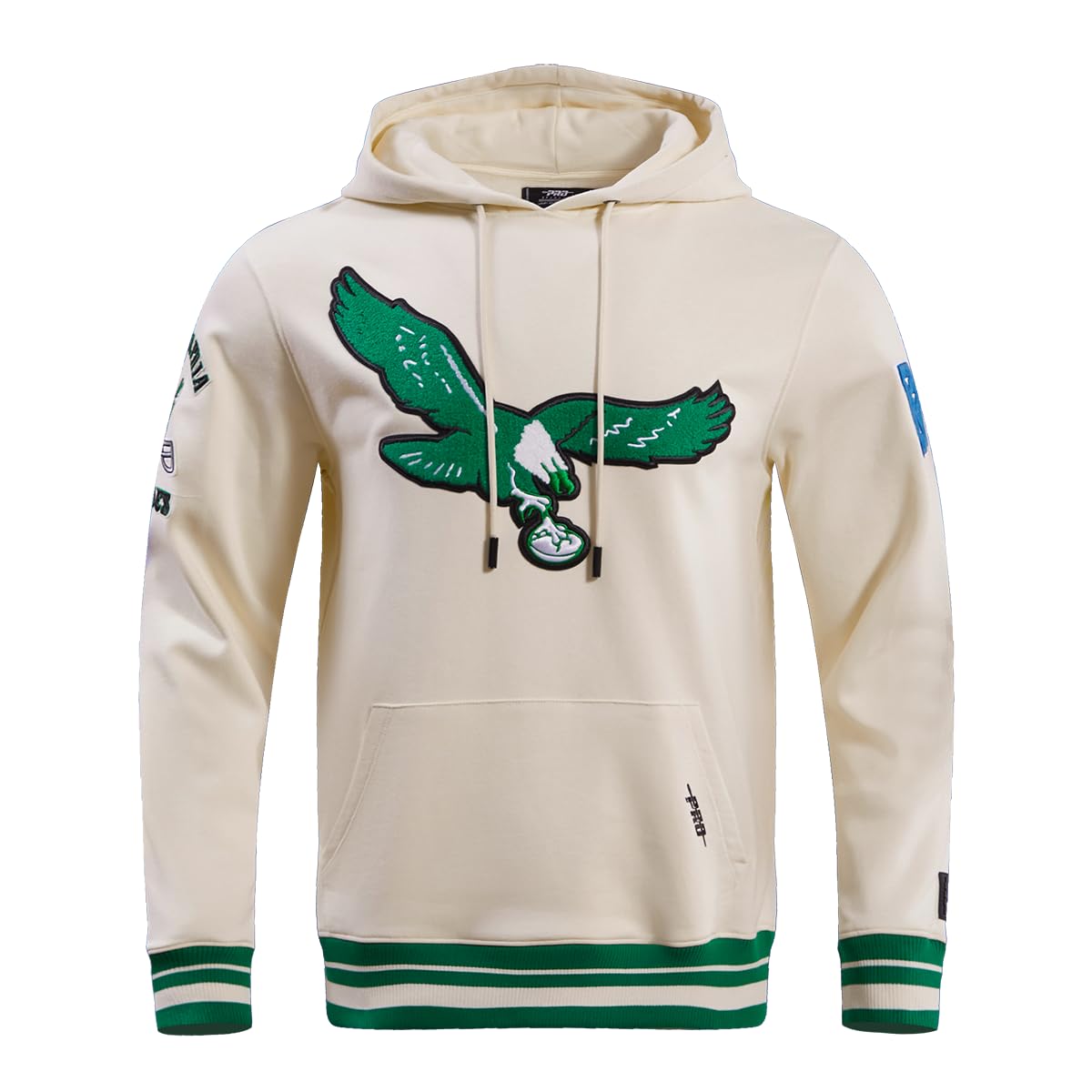 Pro Standard Mens NFL Philadelphia Eagles Retro Classics Pull Over Hoodie Eggshell/Kelly Green XL